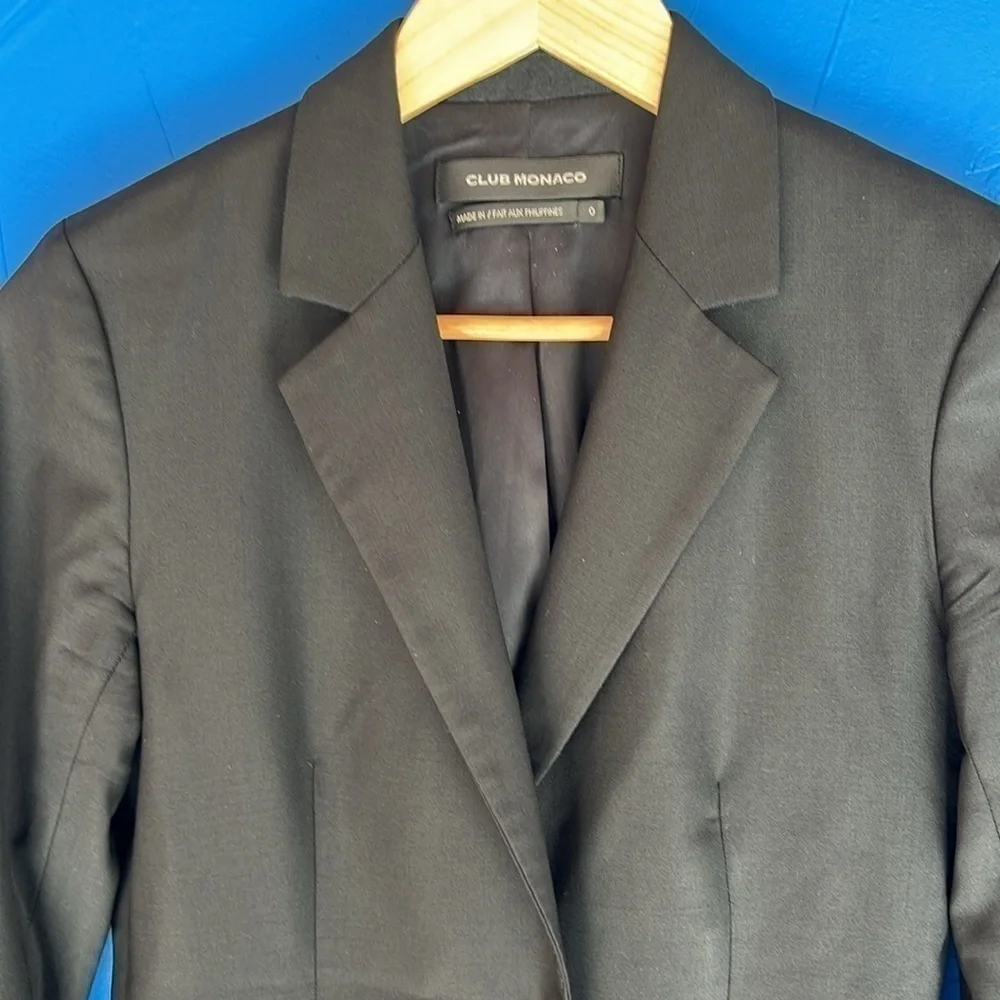 Club Monaco blazer Women’s black wool blend‎ professional office quality work
